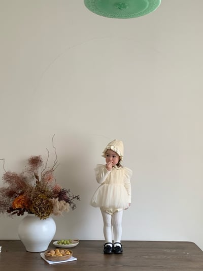 JE021｜(66cm-90cm) 蕾絲花紋薄紗包屁衣含帽子18