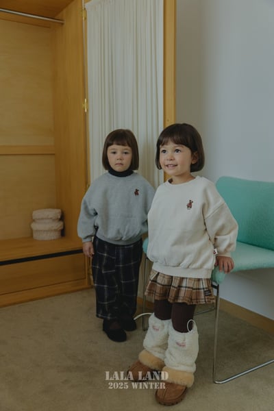 lala land57｜(75cm-120cm) 3色法蘭絨學院格紋長褲15