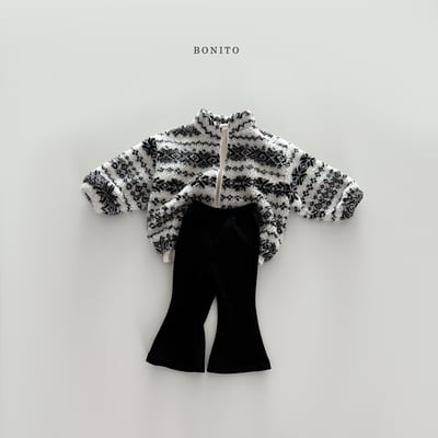 Bonito28｜(75cm-125cm) 素面內刷毛喇叭褲12