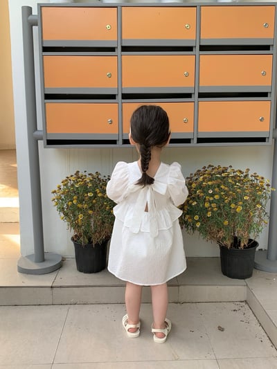 JE26｜(66-120cm) 泡泡袖綁帶包屁衣/洋裝7