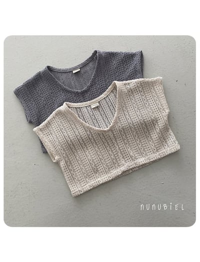 NUNU BIEL32｜(65-115cm) 鏤空編織衫/包屁裝1