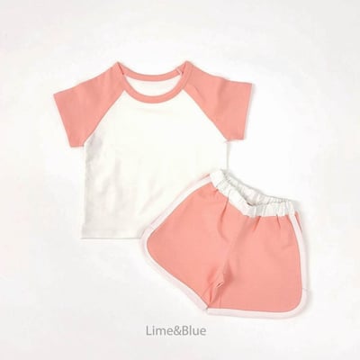 LIME&BLUE22｜(80-118cm)  插肩撞色運動套裝11