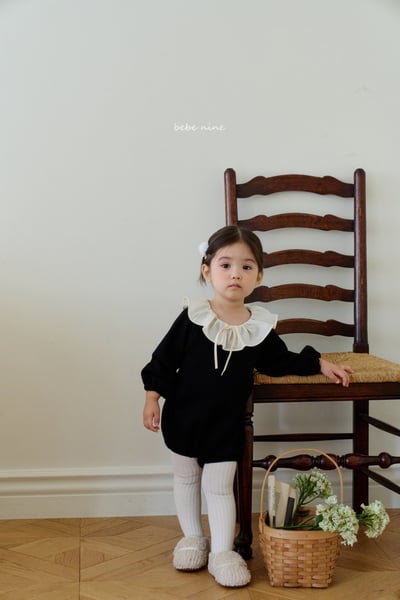 bebe nine58 (55cm-85cm) 3色翻領磨毛包屁衣4