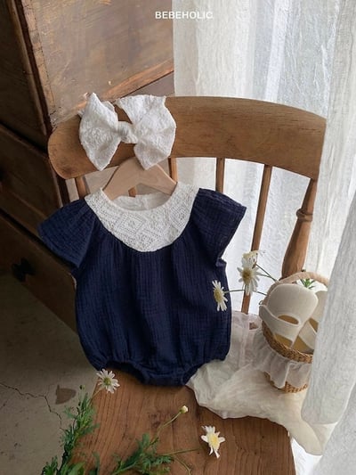 Bebe holic22｜(3m-18m) 編織領連身服6