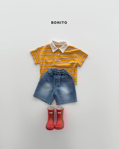 Bonito18｜(75cm-125cm) 2色條紋翻領上衣7