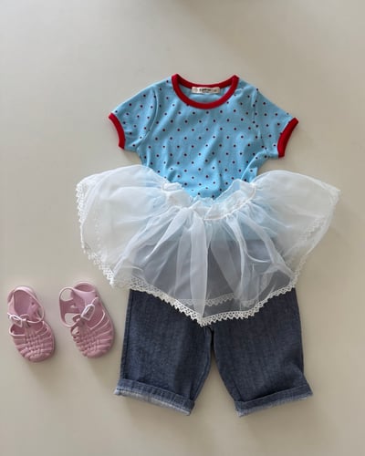 LePetitmot25｜(80-125cm) 圓點撞色上衣7