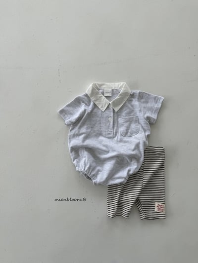 Bloom.b10｜(0m-18m) 有領口袋包屁衣6