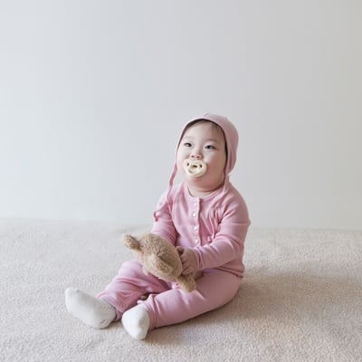 LEMONADE13｜(55cm-85cm) 4色素面排扣連身衣含帽子7