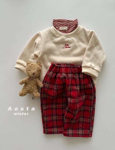 AOSTA31｜(6m-5y) 格紋直筒長褲14