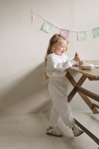 FLO30｜(75-140) 2色荷葉花瓣邊縮口長褲18