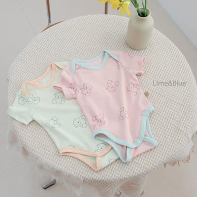 LIME&BLUE19｜(55-80cm)  青檸泰迪熊包屁衣2