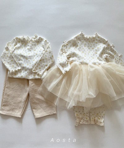 AOSTA04｜(6m-5y) 木耳邊碎花素面上衣24