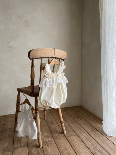 Anne Shirley07｜(3m-22m) 1色荷葉蕾絲無袖包屁衣7