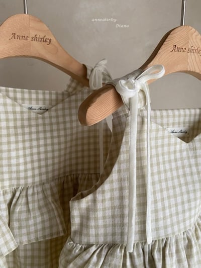 Anne Shirley03｜(1y-5y) 1色格紋綁帶荷葉洋裝4