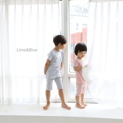 LIME&BLUE09｜(80-118cm)  木耳邊素色居家服21