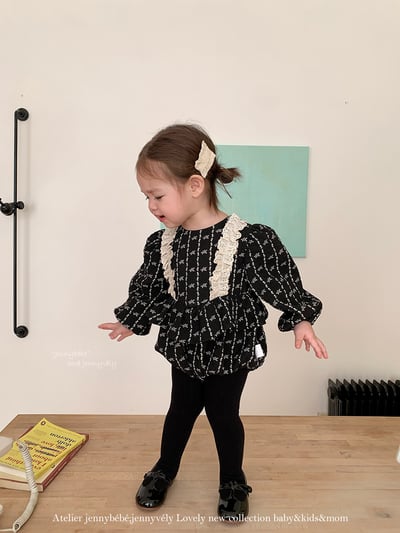 JE627｜(66cm-90cm) 復古碎花花邊包屁衣9