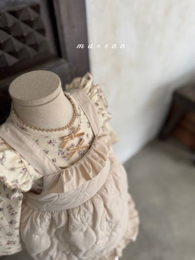 Marron 26｜(1y-6y) 絎縫荷葉肩帶洋裝10