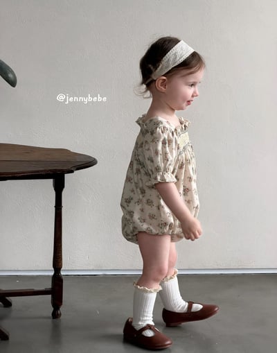 JE720｜(66-120cm) 復古碎花包屁衣/洋裝13