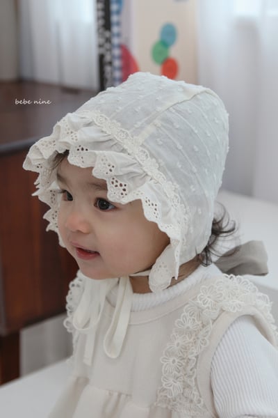 bebe nine18 (free) 1色荷葉花邊綁帶帽5