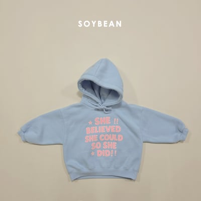 Soybean23｜(75cm-118cm) 英字印花連帽休閒上衣10