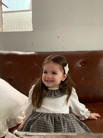 JE583｜(66-90cm) 格紋蝴蝶結綁帶包屁衣4