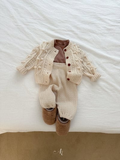 Atomeme33｜(70cm-110cm) 波點垂墜針織開襟外套10