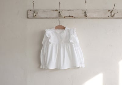 FLO20｜(75-140) 2色荷葉滾邊飛袖襯衫21