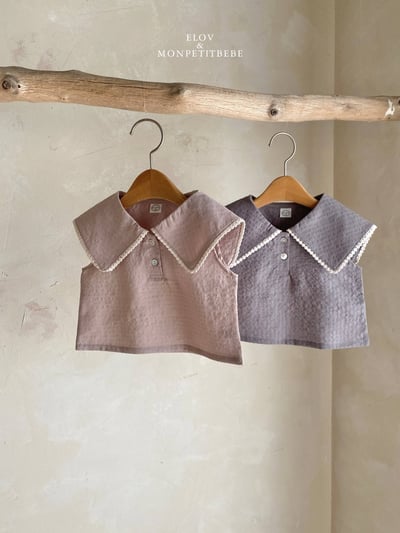 Mon petit18｜(73-118cm) 翻領波點滾邊上衣1