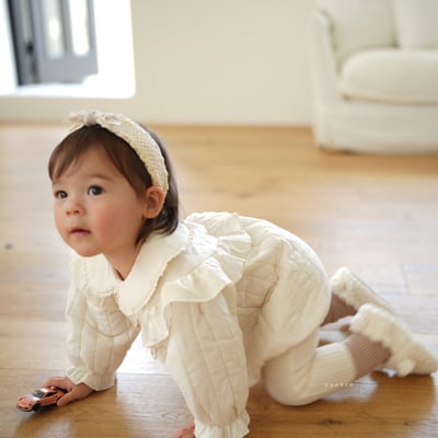 neneru03｜(60cm-85cm) 2色蝴蝶結荷葉邊包屁衣7