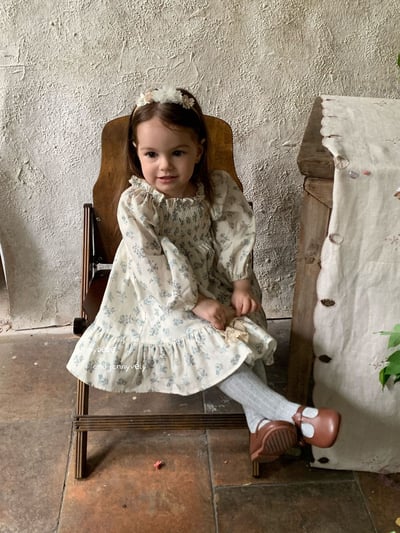 JE569｜(66-120cm) 抓皺碎花公主袖包屁衣/洋裝13