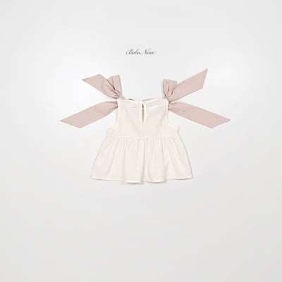 bebe nine43  (65cm-115cm) 2色綁帶蝴蝶結上衣4