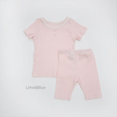 LIME&BLUE16｜(80-118cm)  鈕釦羅紋居家服8