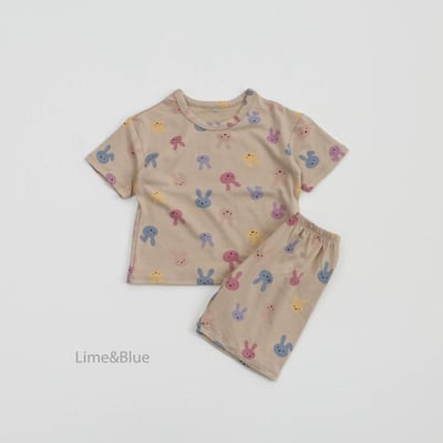 LIME&BLUE01｜(80-118cm MOM )  兔子親子居家服6