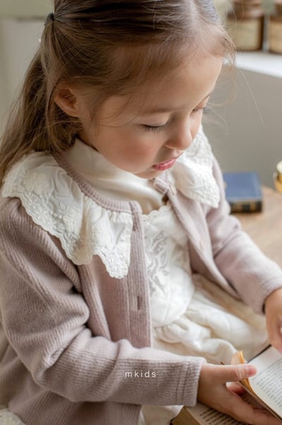 M-KIDS23｜(65-115cm) 2色絎縫蕾絲滾邊洋裝17