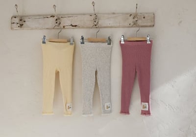 FLO58｜(75-140) 3色小兔花布蕾絲邊緊身褲14