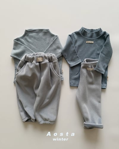 AOSTA47｜(6m-5y) 素面立領羅紋上衣12