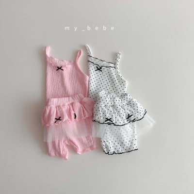 my_bebe20｜(80-120cm) 抓皺無袖緞帶套裝14