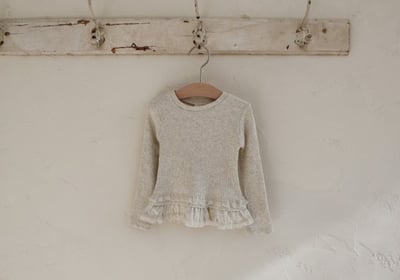 FLO57｜(75-140) 3色蕾絲荷葉花邊上衣25