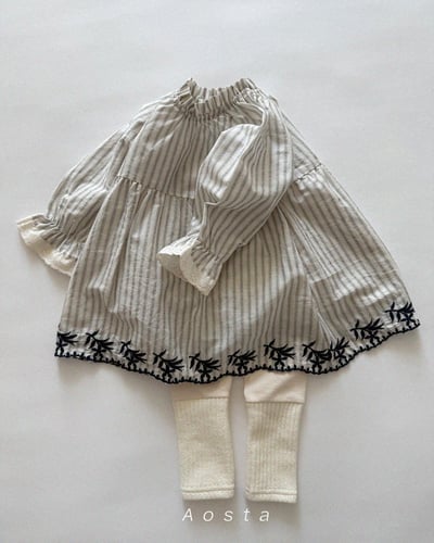 AOSTA30｜(6m-5y) 花卉壓紋/條紋洋裝12