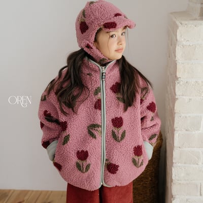 OREN30｜(85-120cm) 復古鬱金香羊羔毛外套15
