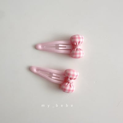my_bebe07｜(free) 格紋蝴蝶結髮夾3