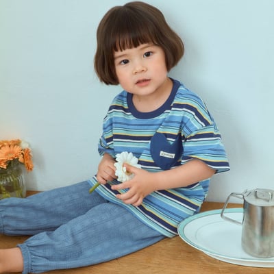 1st blue22｜(~93-118cm) 愛心條紋上衣7