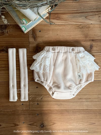 JE 606｜(73-100cm)  絨毛翻領吊帶褲套裝7