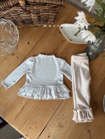 Marron 21｜(1y-6y) 荷葉邊緊身褲9