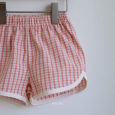 M-KIDS24｜(65-115cm) 開岔格紋短褲5