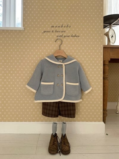 MONBEBE28｜(1y-8y) 滾邊排扣翻領外套11