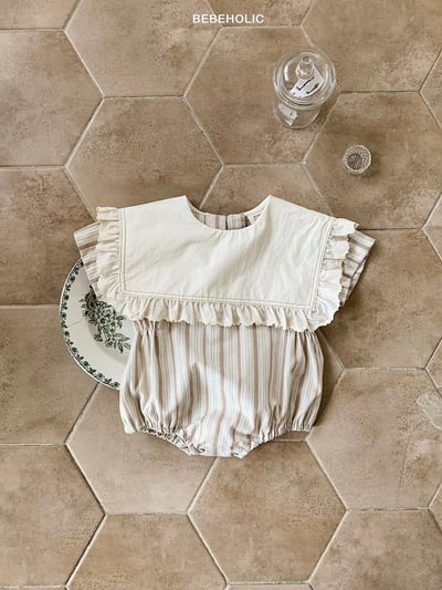 Bebe holic20｜(3m-18m) 翻領條紋連身服12