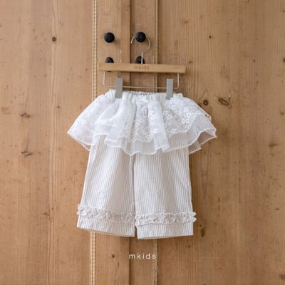 M-KIDS23｜(65-115cm) 條紋滾邊直筒長褲2