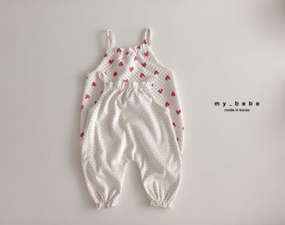 my_bebe25｜(-6m-12m-) 細肩印花內刷毛連身衣7