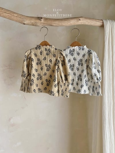 Monpetitbebe15｜(70cm-110cm) 碎花磨毛上衣1
